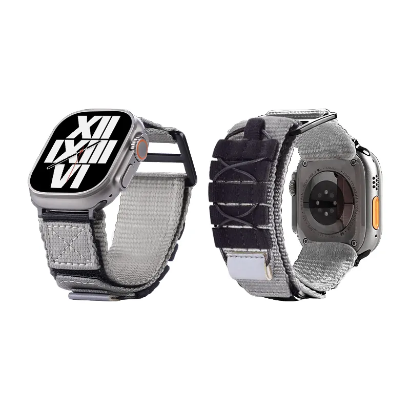 Apple, nylon travel woven watch strap for men and women with velcro, material