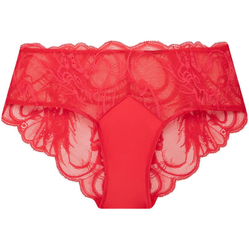 CALVIN KLEIN Black Label Series Sexy, Lightweight and Smooth Lace Anti-pinch Half Hip-covering Briefs Women's Carmine Red