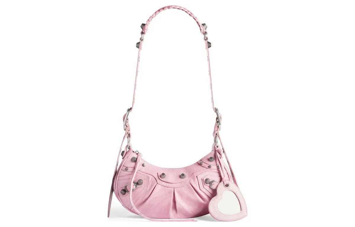 Balenciaga Le Cagole Sheepskin Handbag, Crossbody Bag Shoulder Bags Mini Women's Pink