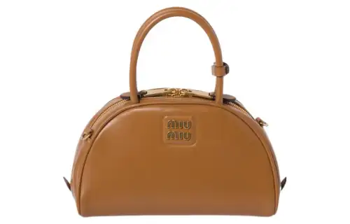 MIU MIU Leather Handbag, Shoulder Bag, Crossbody Bag Women's Brown