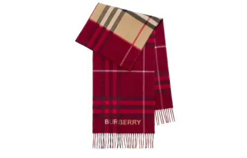 Burberry Cashmere Knit Scarves Unisex Red