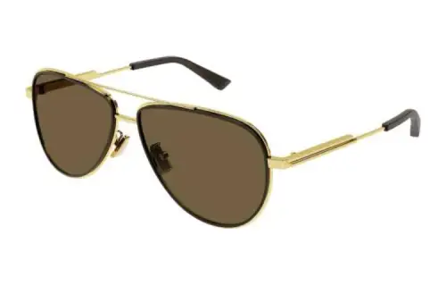 Bottega Veneta Metal Aviator Sunglasses Men's Gold