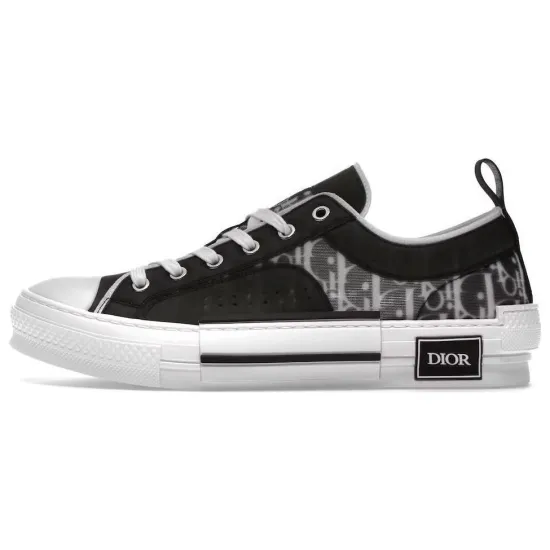 DIOR B23 Low Black White Oblique
