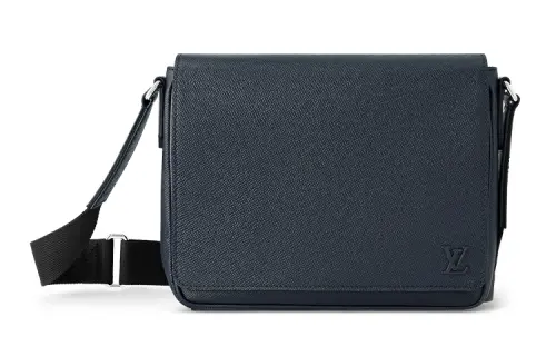 LOUIS VUITTON District Cow Leather Messenger Bag, Shoulder Bag, Crossbody Bag Small Men's Dark Blue