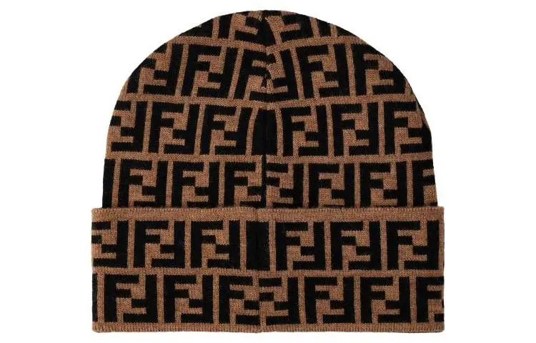Fendi FF-pattern intarsia-knit beanie