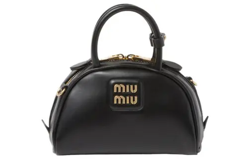 MIU MIU Leather Shoulder Bag, Crossbody Bag, Handbag Women's Black
