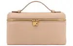 Loro Piana ExtraPocket Leather Makeup Bag Small Square Bag Handbag, Shoulder Bag Women's Inca Stone/Beige