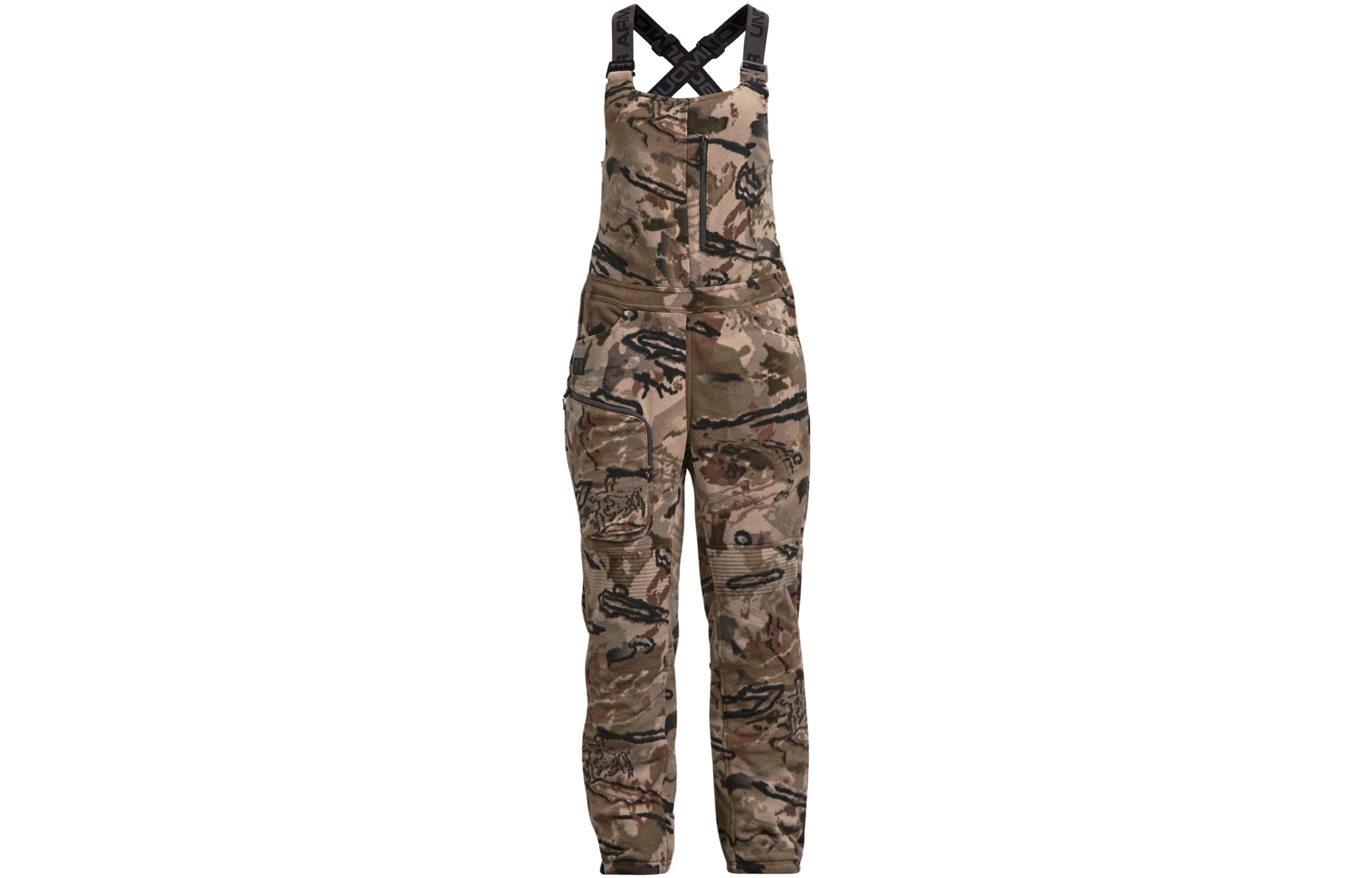 Under Armour UA Rut Windproof Bib Camouflage High Waist Zipper Overalls Women's Multicolor