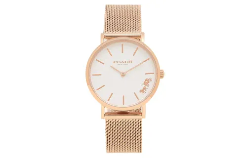 COACH Ruby Wrist Watches Quartz Movement Stainless Steel Strap 32mm White Dial Women's Watch 30m Water Resistant