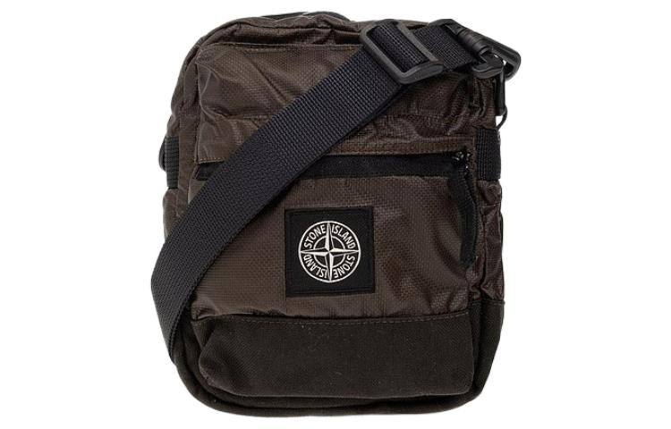 STONE ISLAND Cotton With Polyurethane Messenger Bag, Shoulder Bag, Crossbody Bag Unisex Dark Brown