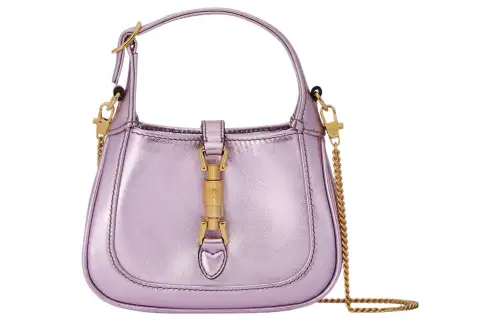 GUCCI Jackie 1961 Leather Crescent Shoulder Bag Shoulder Bag Mini Women's Metallic Pink