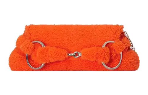 GUCCI HORSEBIT CHAIN Wool Handbag, Shoulder Bag Medium Women's Orange