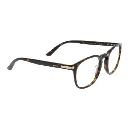 CARTIER Acetate Round Eyeglass Frames Men's Brown