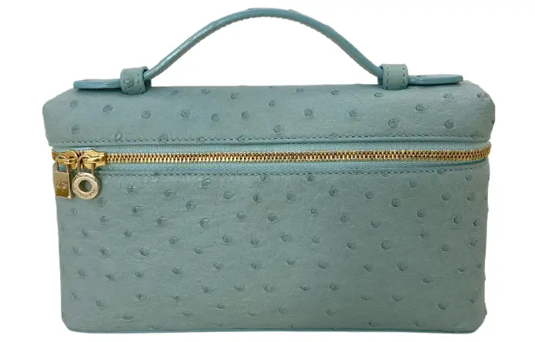 Loro Piana ExtraPocket Ostrich Leather Handbag Regular Women's Haze Blue