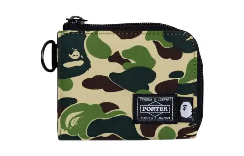 A BATHING APE Nylon Wallet Mini Men's Green