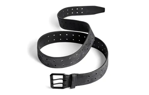 Balenciaga Cow Leather Metal Leather Belts Men's Black Width 5cm
