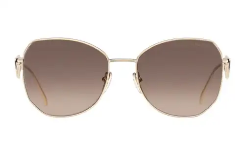 PRADA Metal Irregular Shape Sunglasses Women's Gold
