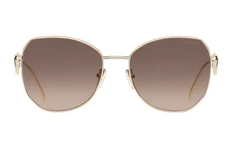 PRADA Metal Irregular Shape Sunglasses Women's Gold