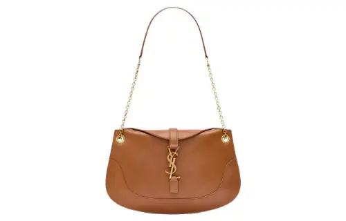 SAINT LAURENT Calfskin Shoulder Bag Women's Brick Red