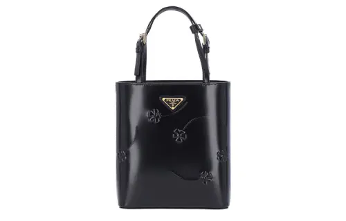PRADA Leather Tote Bag, Shopping Bag, Shoulder Bag, Crossbody Bag, Handbag Mini Women's Black