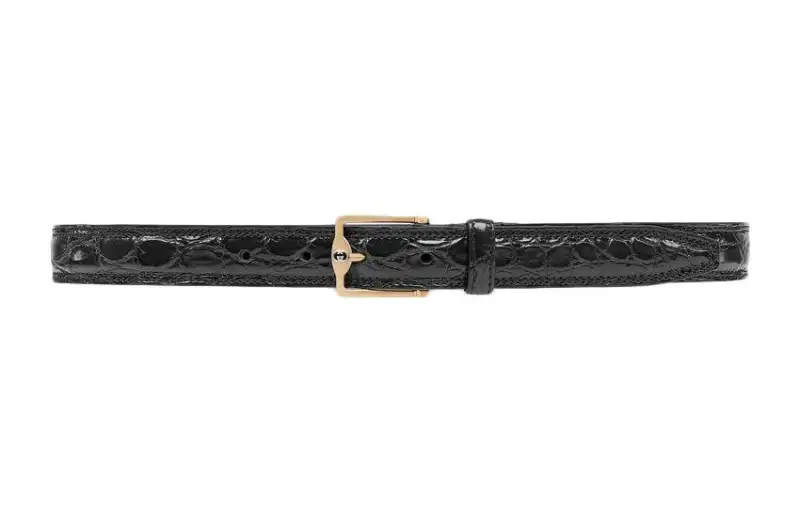 GUCCI Leather Belts Men's Black Width 2.2CM