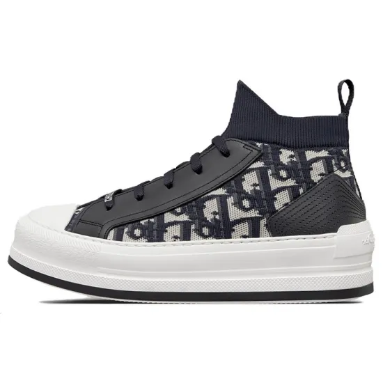 Walk'n'DIOR Skateboard Shoes Women's Mid-Top Black White