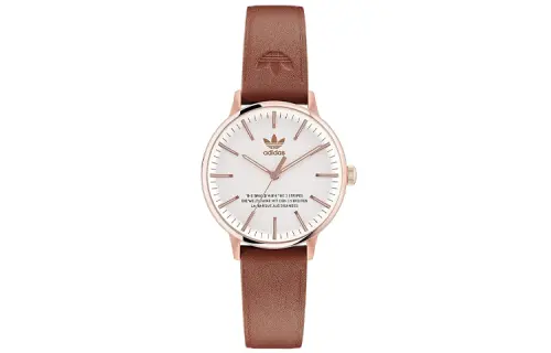 Adidas Originals STYLE Wrist Watches Quartz Movement Leather Strap White Dial Unisex ['50', 149262]m Waterproof
