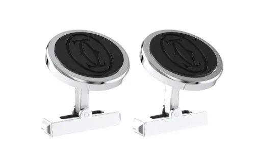 CARTIER Cufflinks Men's Silver/Black