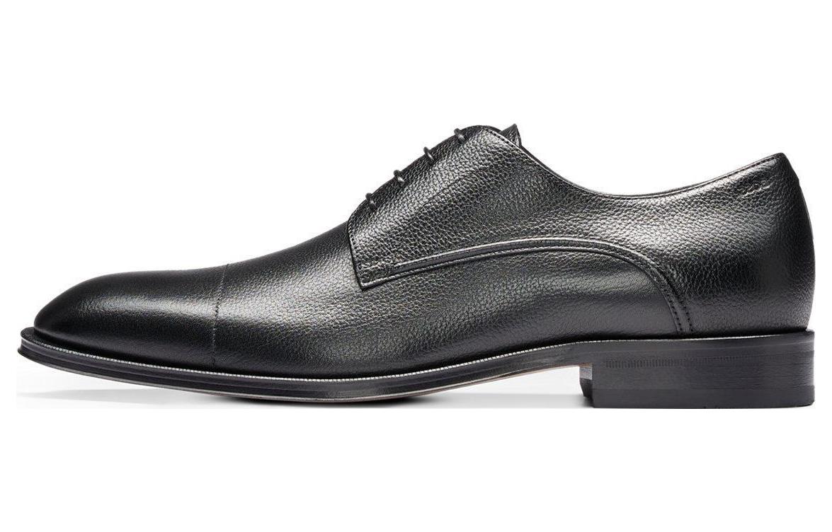 HUGO BOSS Кожа маленькая кожаный Круглая голова со шнурками официальный стиль кожаная обувь мужской стиль черный