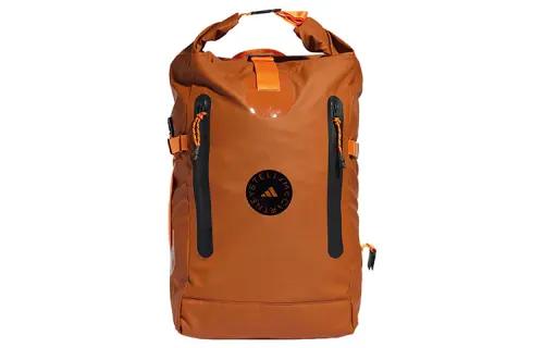 Adidas Stella McCartney Collaboration Polyurethane Backpack Women's Brown Red/Orange Yellow/Black