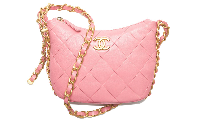 CHANEL Polished Lambskin Hippie Bag, Crossbody Bag, Shoulder Bag Women's Coral Powder