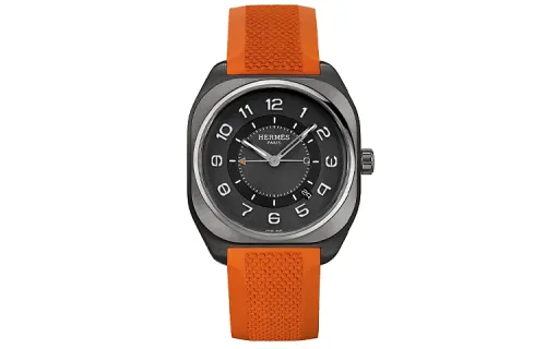 HERMES Hermès H08 Wrist Watches Automatic Mechanical Movement Rubber Strap 39mm Gray Dial Men's Watches