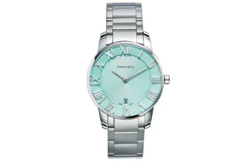 TIFFANY & CO. Atlas® Wrist Watches Quartz Movement Stainless Steel Strap Blue Dial Men's Watches