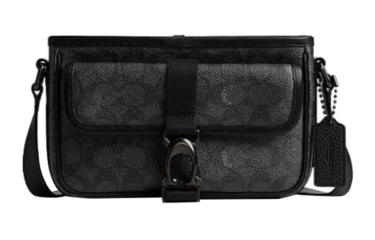 COACH Beck Artificial Leather With Cow Leather Shoulder Bag, Crossbody Bag Small Women's Black