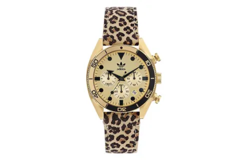 Adidas Originals FASHION Wrist Watches Quartz Movement Leather Strap 43mm Gold Dial Men's Watches