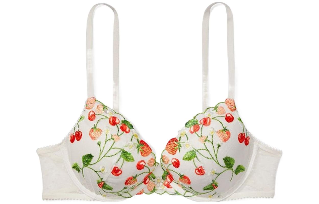 Женский бюстгальтер Victoria's Secret с вышивкой (белый)