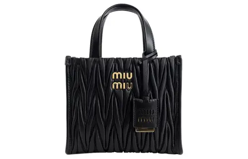 MIU MIU Lambskin Shoulder Bag, Crossbody Bag, Handbag Small Women's Black