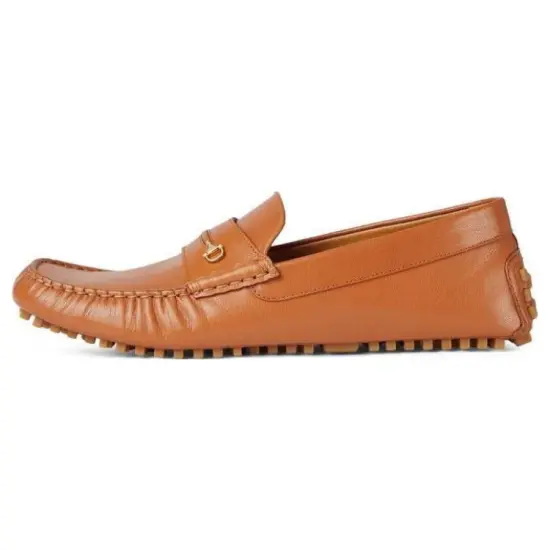 GUCCI Horsebit Driver Loafers Brown