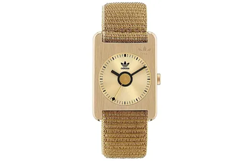 Adidas Originals STREET Wrist Watches Quartz Movement Nylon Strap Gold Dial Women's Watch 30m Water Resistant
