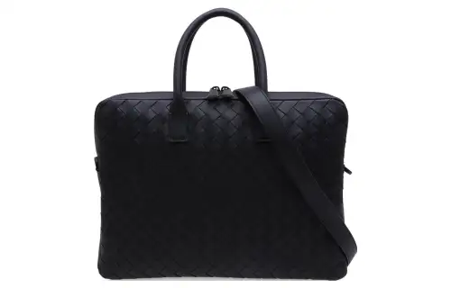 Bottega Veneta Calfskin Briefcase, Shoulder Bag, Crossbody Bag, Handbag Regular Men's Black