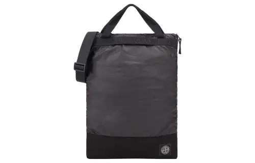 STONE ISLAND Cotton Blend Polyurethane Handbag Laptop Bag Unisex Black