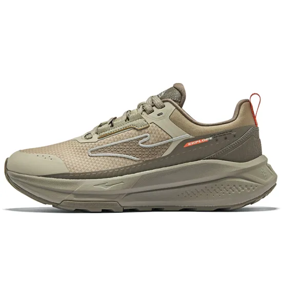 Erke Wild Cushioning Anti-Slip And Wear-Resistant Low-Top Running Shoes Men's Linen Gray Charcoal Gray