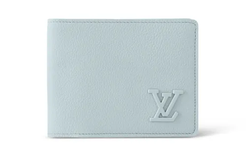 LOUIS VUITTON Multiple Cow Leather Wallet Regular Men's Cloud Blue