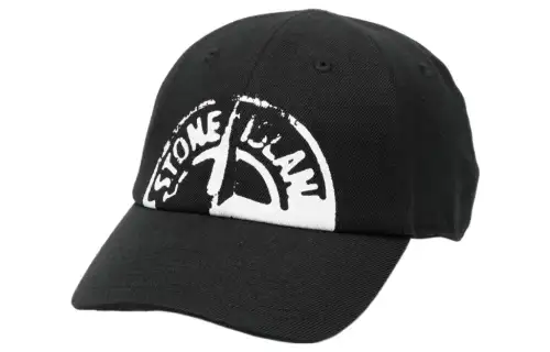 STONE ISLAND LOGO Print Baseball Caps Men's Black