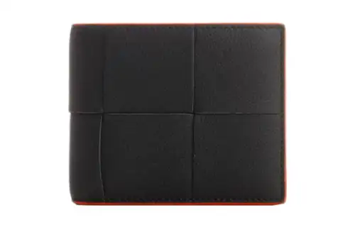 Bottega Veneta CASSETTE Cow Leather Wallet Men's Black/Red