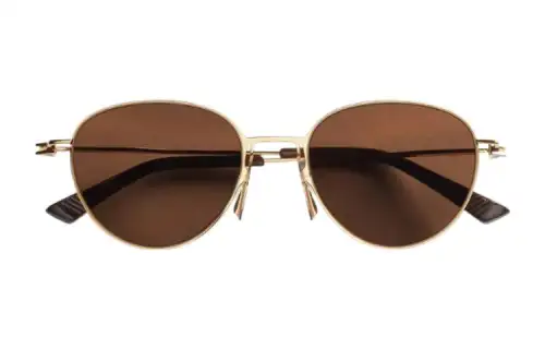 Bottega Veneta Oval Sunglasses Women's Gold