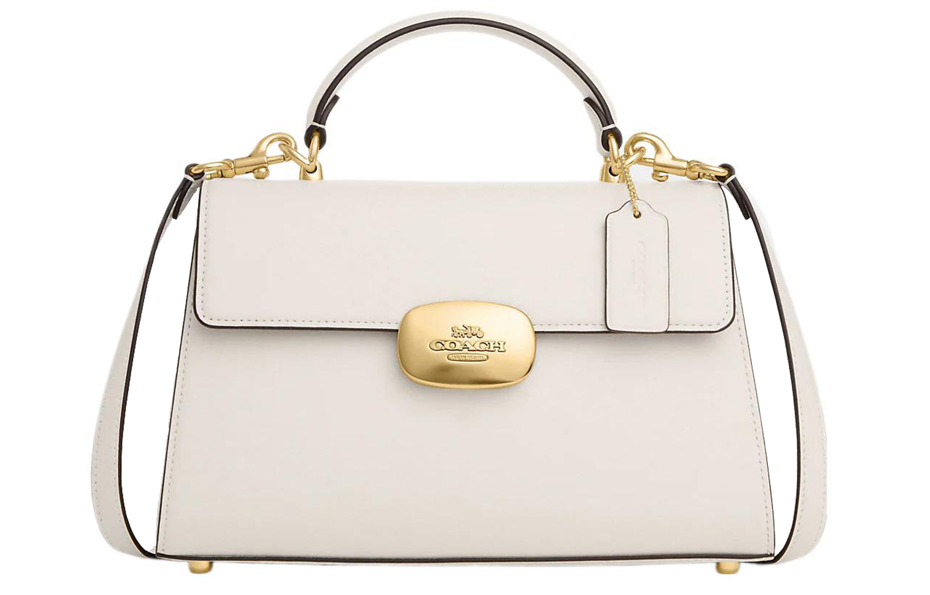 COACH Eliza Calfskin Kelly Bag, Handbag, Shoulder Bag, Crossbody Bag Large Women's White