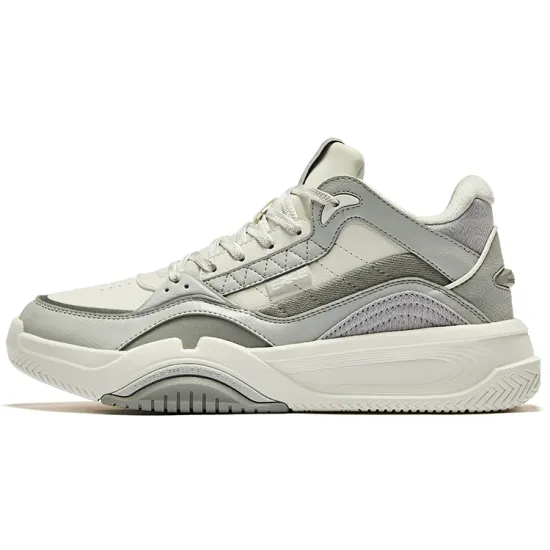 Erke Skateboard Shoes Men Low Top Mist Gray Microcrystal White