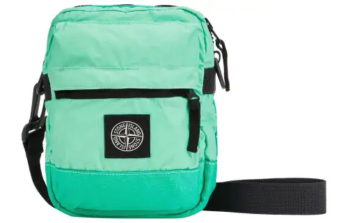 STONE ISLAND Cotton With Polyurethane Messenger Bag, Shoulder Bag, Crossbody Bag Unisex Light Green