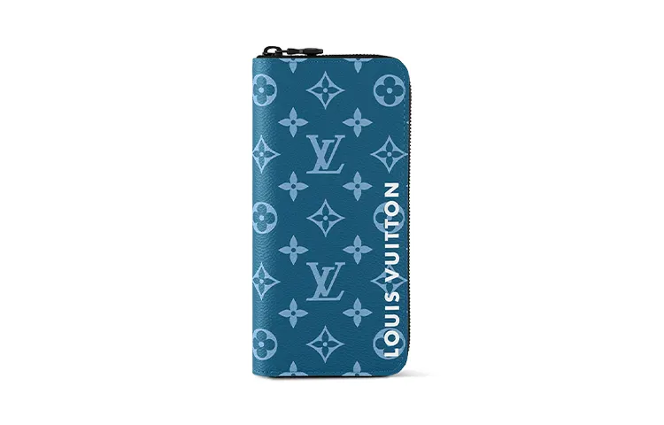 LOUIS VUITTON Zippy Canvas With Leather Wallet Regular Men's Atlantic Blue